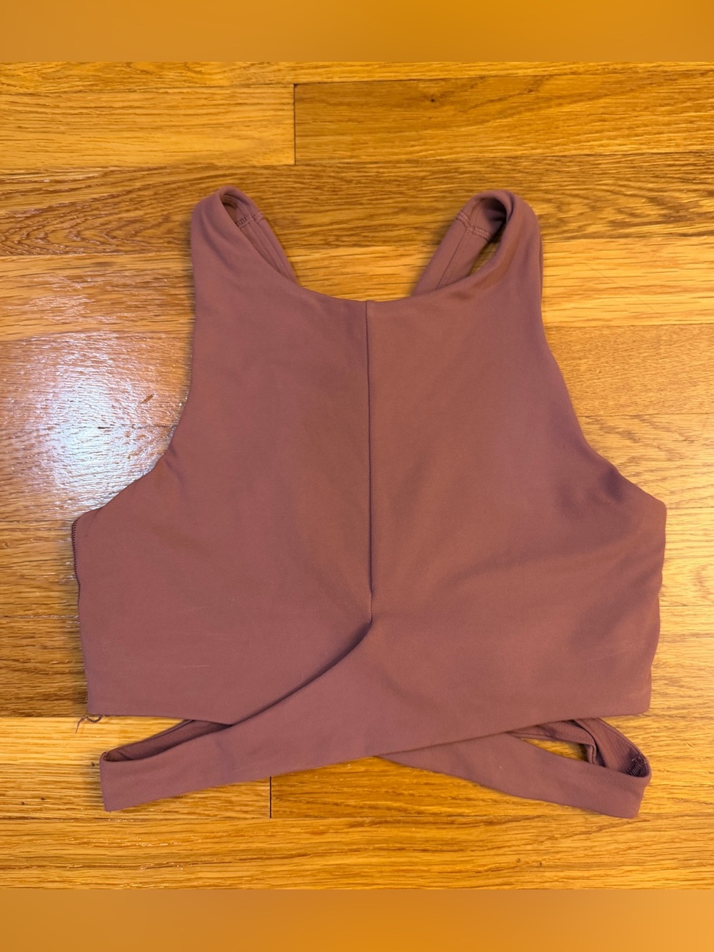 Athleta Conscious Cut Out Crop Top Bra in Mauve Red - Size Small